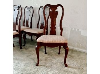 A Set Of 6 Thomasville Mahogany Shield Back Queen Anne Dining Chairs