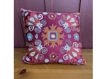 An Bright Embroidered Indian Pillow -