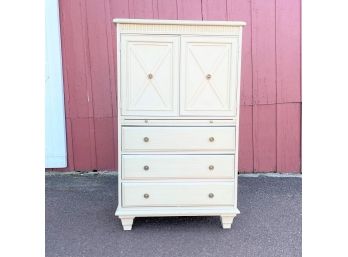 A Classic White Armoire Or Entertainment Cabinet By Riverside