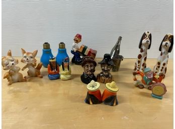 A Collection Of Whimsical Vintage Salt And Pepper Shakers - Group 3