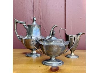 Gorham Sterling Silver Plymouth Tea Set - 36.7 Oz Total