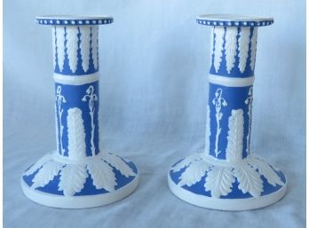 A Pair Of Camrose & Kross JBK Collection Wedgewood Kennedy Style Candlesticks