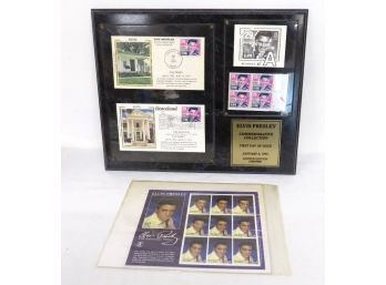 Elvis Presley First Day Covers Limited Edition Framed Plaque US Postal Service Plus Antigua Island Stamps