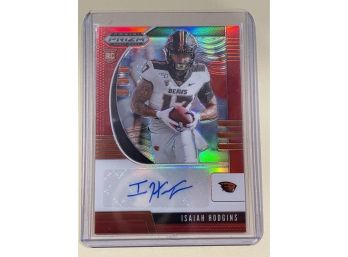 2020 Panini Prizm Rookie Autographs Isaiah Hodgins Signed Red Parallel Prizm Card #267