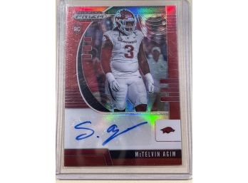2020 Panini Prizm Rookie Autographs McTelvin Agim Signed Red Parallel Prizm Card #192
