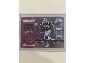 2001 Playoff Absolute Memorabilia James Jackson Rookie Premiere Game Used Jersey & Football Patch Card #161