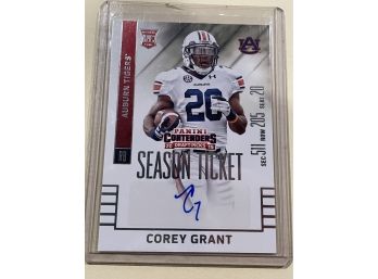2015 Panini Contenders Season Ticket Rookie Autograph Corey Grant Signed Card #170