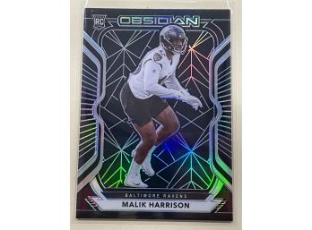 2020 Panini Obsidian Malik Harrison Rookie Refractor Card #174        45/100