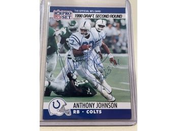 1990 Pro Set Second Round Draft Pick Anthony Johnson Signed Card #705