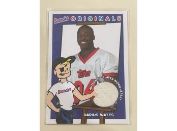 2004 Topps Bazooka Originals Darius Watts Authentic Player Worn Jersey Patch Card #BO-DW
