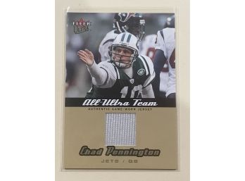 2005 Fleer Ultra Authentic Game Worn Jersey Patch Chad Pennington Card #AU-CHP