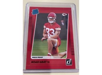 2021 Panini Donruss Noah Gray Red Parallel Press Proof Rated Rookie Card #309