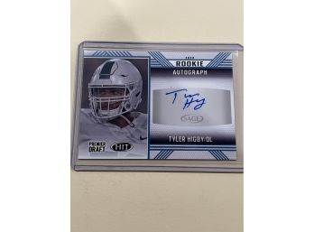 2020 Sage Premier Draft Rookie Autograph Tyler Higby Signed Card #A81