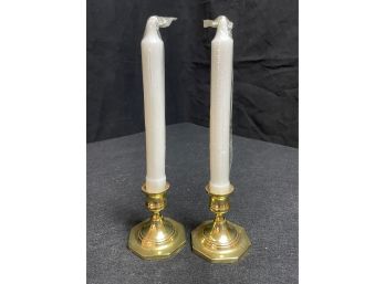 Pair Of Baldwin Brass Candlestick Holders