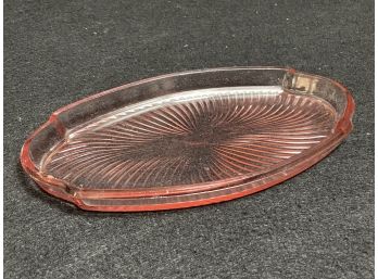 Gorgeous Pink Depression Glass Oval Dish
