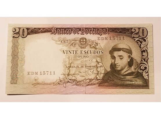 1964 Portugal 20 Escudos Banknote