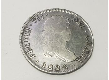 1825 4 Reales Ferdin VII Dei Gratia  Silver Coin