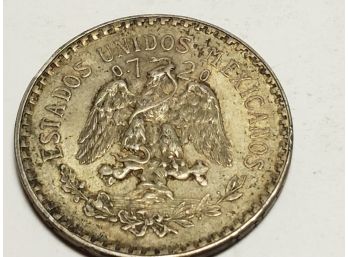 1938 Silver Estados Unidos Mexicanos UN Peso Coin