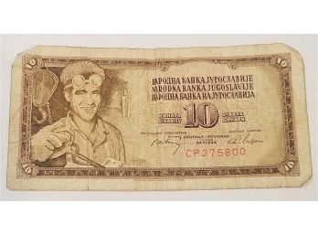 1981 Yugoslavia 10 Dinara Banknote