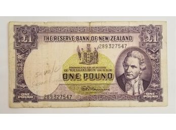 Reserve Bank Of New Zealand 1956-1967 A1 1 Pound No 289327547, Fleming Signature