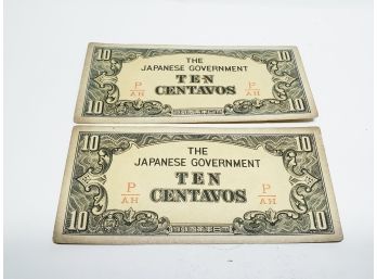 The Japanese Government Banknote Ten Centavos