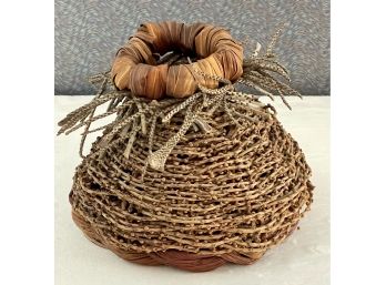 Hand Woven Hawaiian Cocoseed  Basket From Mika McCann