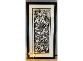 Artist Proof Woodblock Print - Woman On Mountain - Signed N. Norcia