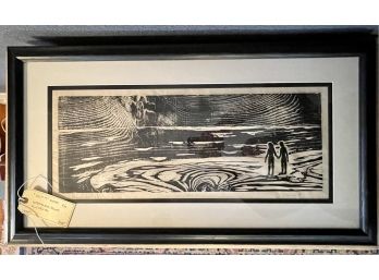 Signed & Numbered Woodblock Print By N. Norcia Titled As It Is Vortex Numbered 4/10