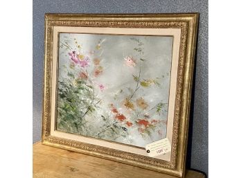 Vintage Signed Oil On Canvas Impasto Technique - Le Fluers Joyeuses - By Joshua Paskin