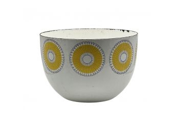 Vintage Finel  Arabia Finland - 1950s Enamel Metal Sunflower Pattern Bowl - Note Chipping