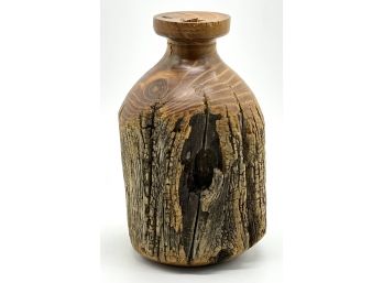 Live Edge Hand Carved Wooden Bud Vase