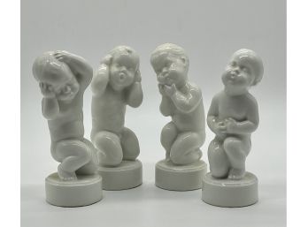 Lot Of Four Svend Lindhart - Blanc De Chine Figurines From Denmark - Need Demensions
