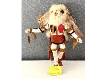 Hand Carved & Painted Wooden - Owl Kachina Doll - Marked J Creedy - Note Chips In Pictures