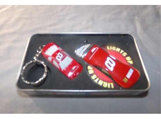 Dale Earnhardt Jr #8 Keychain & Lighter In Original Tin