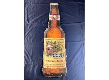 Tin Coors Bottle Advertising Sign