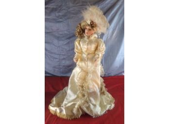 Franklin Heirloom Porcelain Doll In Ivory Dress (#15)