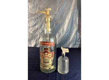 Large And Small Smirnoff Vodka Dispenser Bottles