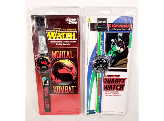 Two New Old Stock Novelty Watches - Kawasaki & Mortal Combat