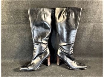 Sleek Black Boots By J. Crew- Vero Cucio- Italian Leather- Size 8