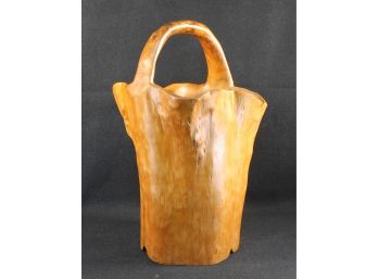 Beautiful Piece Of Carved Burlwood Handled Bucket