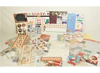 Christmas- Winter Scrapbooking Lot With Embellishments- Paper- Stickers- Cut Outs & More- Jolee's- Daisy D's