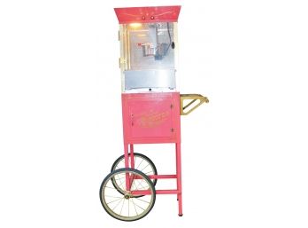 Old Fashioned Movie Time Popcorn Machine With Supplies