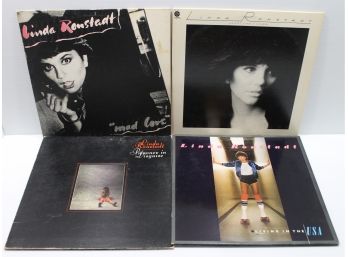 Set Of Four Linda Ronstadt Record With Mad Love, Heart Like A Wheel, Prisoner In Disguise & Living In The USA