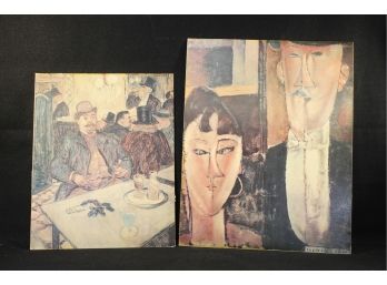 Unframed Toulouse Latrec & Bride & Groom Couple Livorno Amedeo Modigliani On Boards