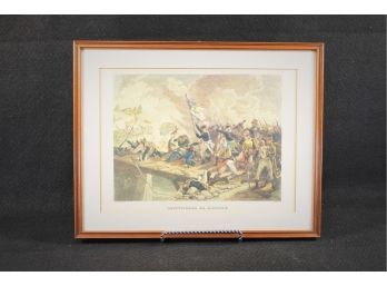 Vintage Framed And Matted Napoleon's Battaglia Di Arcole Lithograph