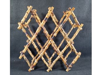Vintage Bamboo Collapsible Eight Bottle Capacity Wine Rack