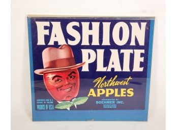Vintage Northwest Apples Framed Crate Label - Fashion Plate
