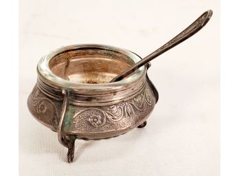 Vintage Russian Tray Salt Cellar With Spoon Or Caviar Serving Giommet Uip30k