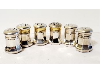 Set Of Six Lovely Cartier Sterling Silver Small Salt & Pepper Shakers