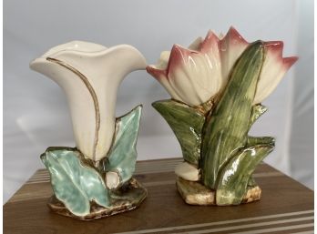 Floral Ceramic Vases By McCoy (1940's)